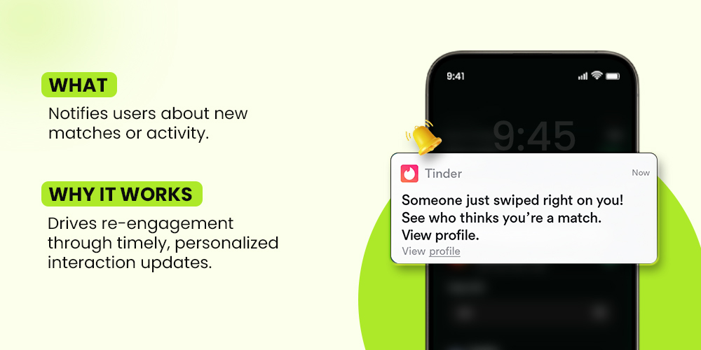 Mobile Push Notification Example - Tinder