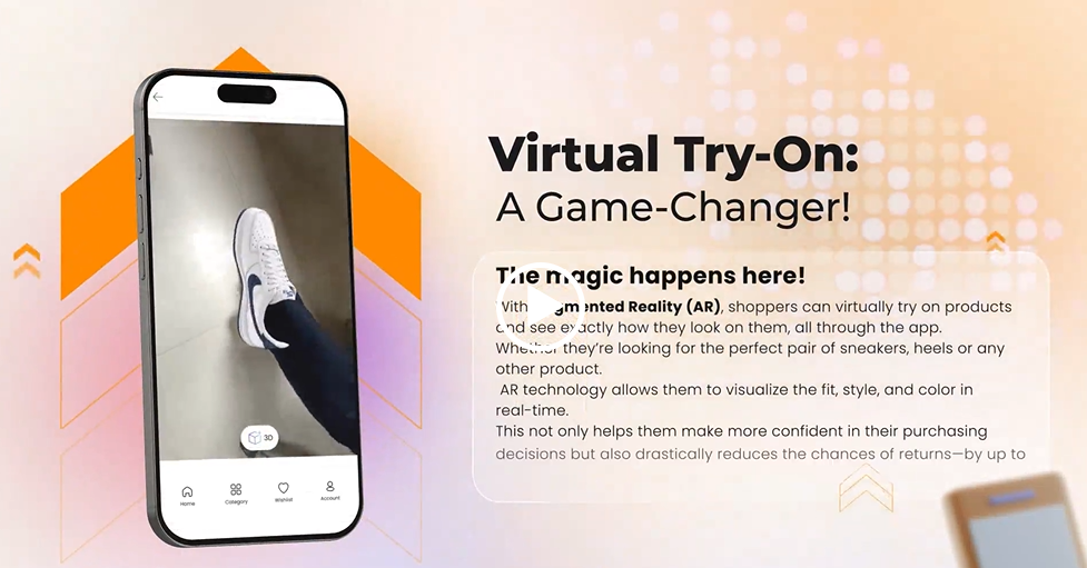 Virtual try on feature for fashion app