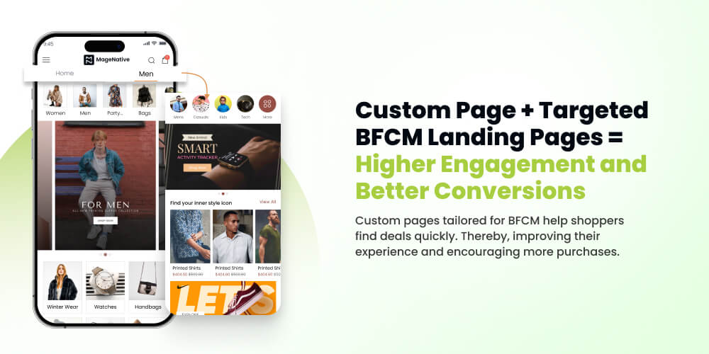 Shopify bfcm mobile app feature: custom page