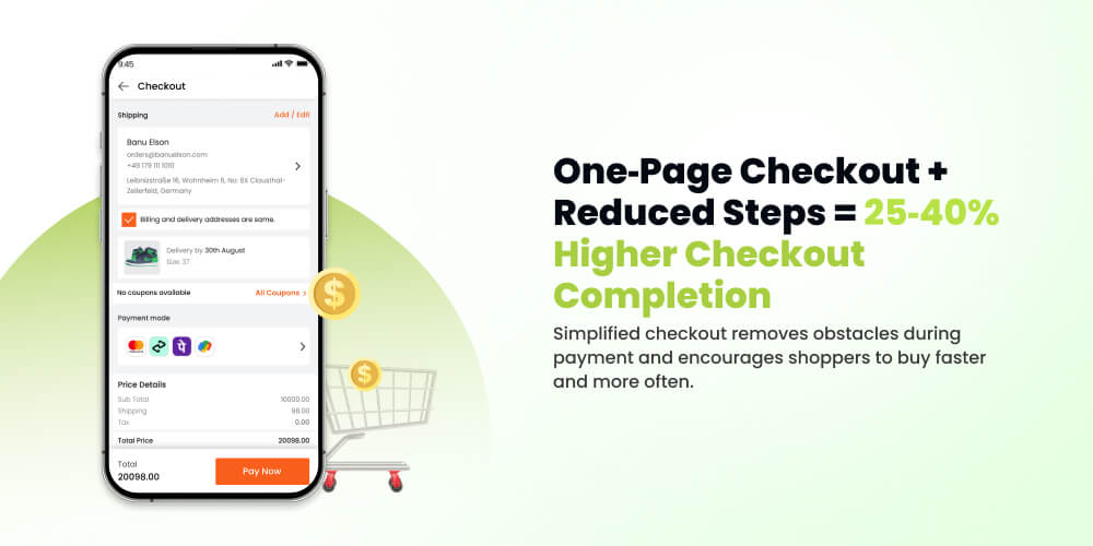 Shopify bfcm mobile app feature: one page checkout