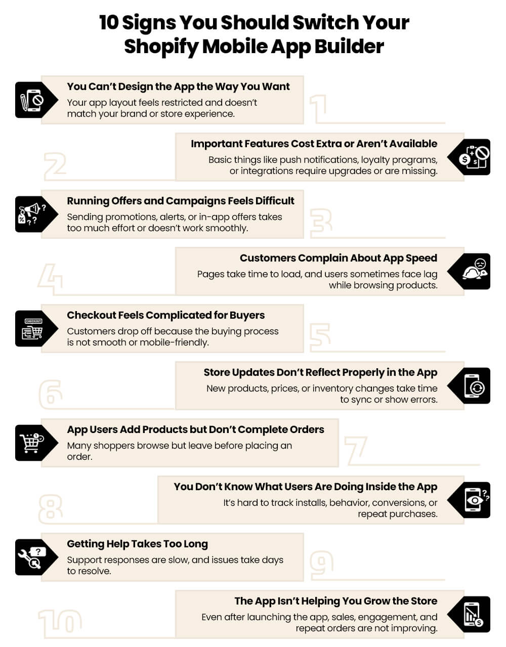 10 signs to change your shopify mobile app builder